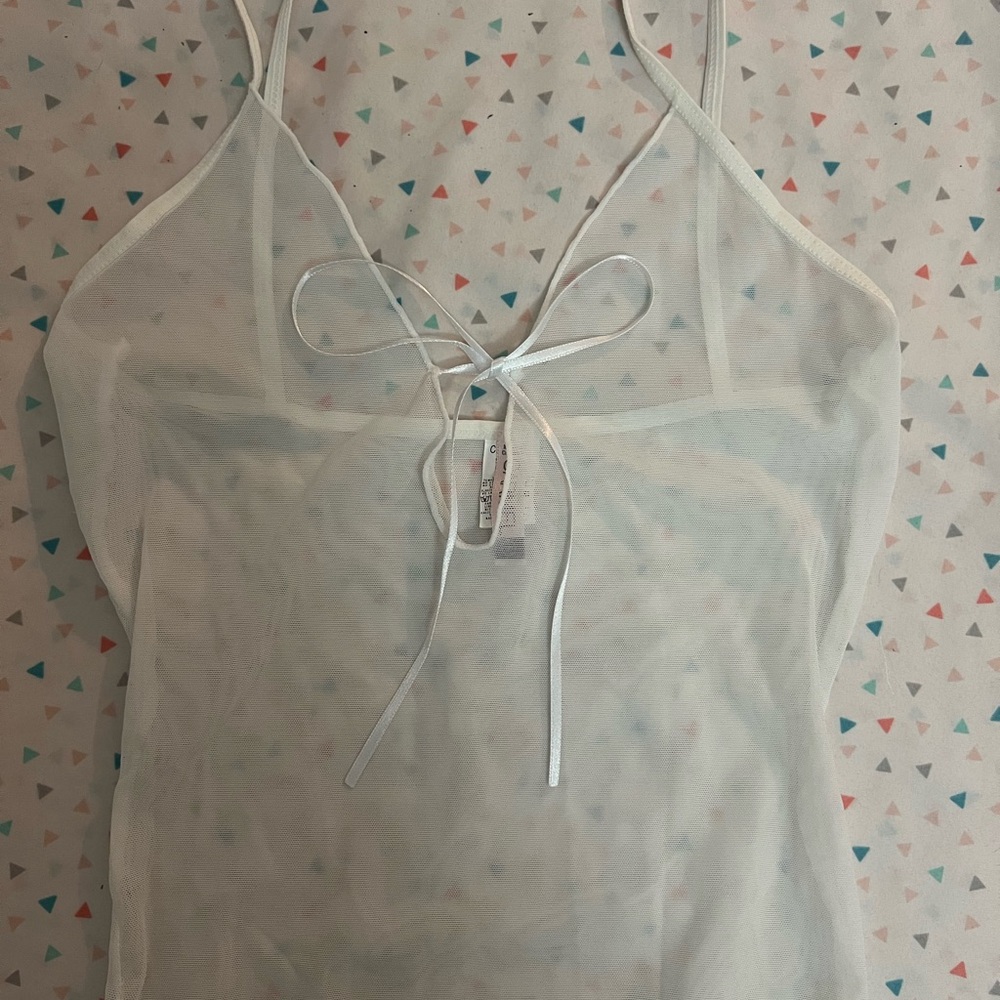 Spicy/Sexi white babydoll with tie up front